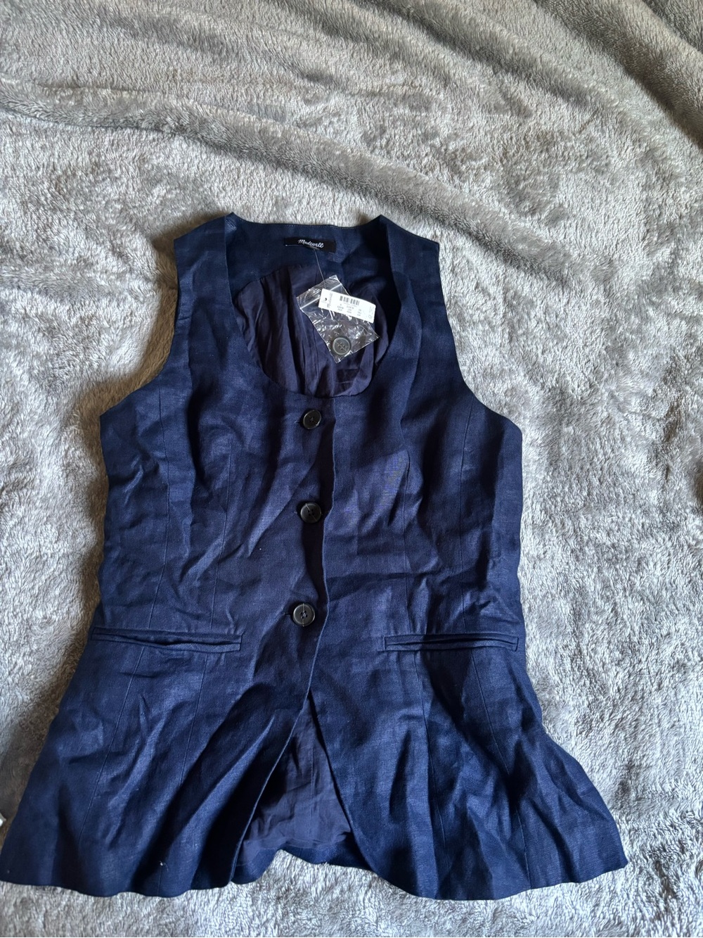 madewell linen vest
